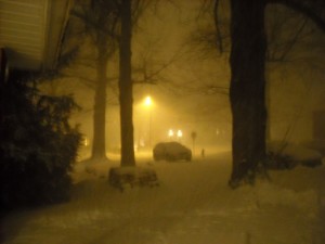 white out conditions in Greensburg, PA  on January 25, 2014.