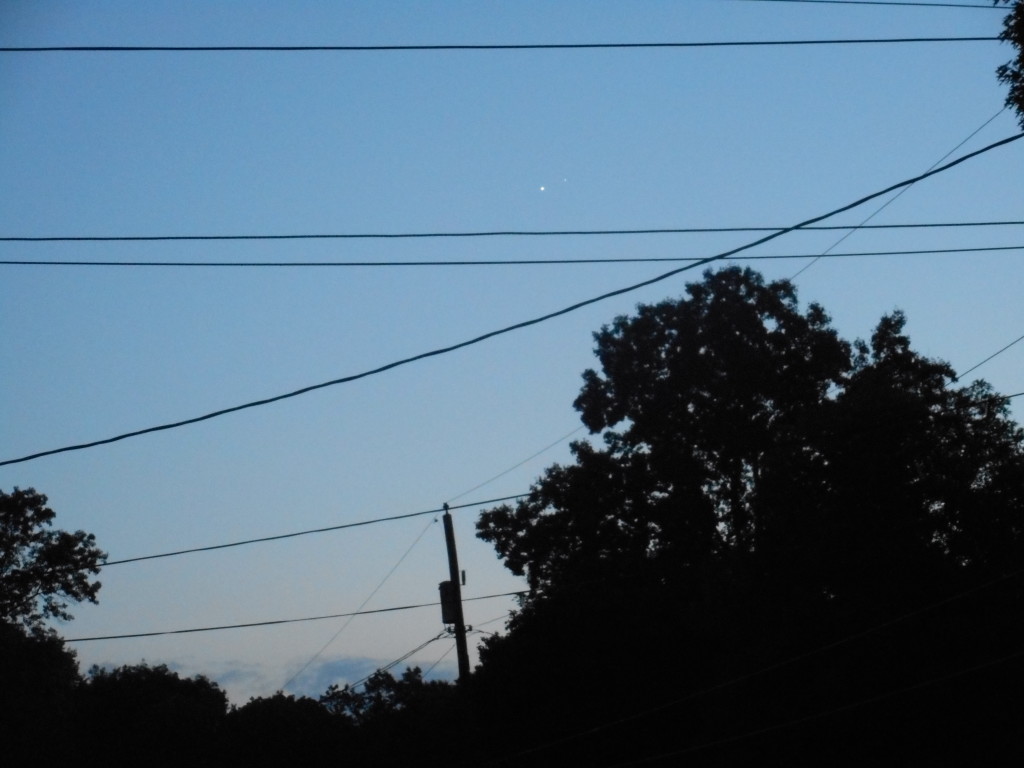 July 1, 2015 Conjunction of the planets Venus & Jupiter above Greensburg, PA. Copyright 2015  Stan Gordon