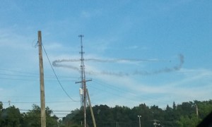 Smoke Ring over Greensburg, PA was created by an aircraft 2017 copyright Stan Gordon