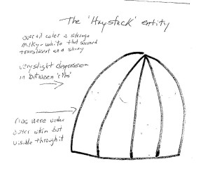 sketch of mini-haystack object used with permission of the witness